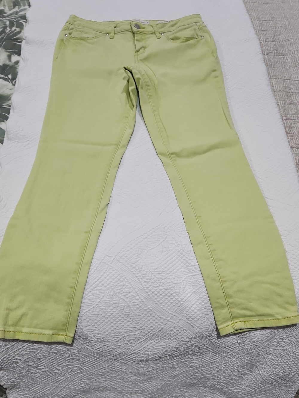 Jessica Simpson Light Lime Green Forever Rolled Skinny Jeans